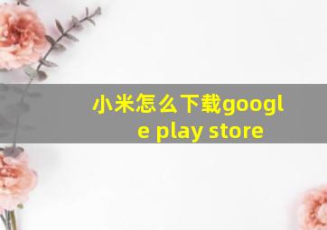 小米怎么下载google play store